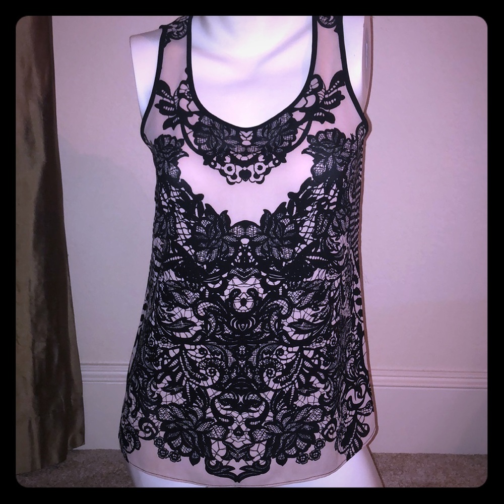 Bebe sleeveless split back blouse